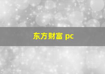 东方财富 pc